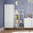 Roupeiro 2 Portas 2 Gavetas Retro By140 Branco Completa Moveis