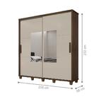 Roupeiro 2 Portas Ancona Freijó Off White Com Espelho