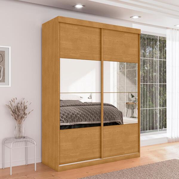 Roupeiro 2 Portas Com Espelho Juremal Naturalle