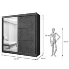 Roupeiro 2 Portas Correr Titanium D Doro Móveis  Carvalho