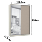 Roupeiro 2 Portas de Correr 236x159,2x54,5cm Madeira Connect Prime Luciane