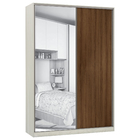 Roupeiro 2 Portas de Correr 236x159,2x54,5cm Madeira Nogueira Dourado Prime Luciane