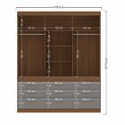 Roupeiro 3 Portas 9 Gavetas Greece Jatobá Grafite