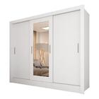 Roupeiro 3 Portas Casal Com 2 Espelhos Aurora Branco - M. Ara