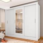 Roupeiro 3 Portas Casal Com 2 Espelhos Aurora Branco - M. Ara