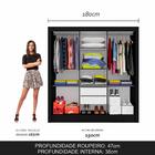 Roupeiro 3 Portas Casal Com 2 Espelhos Aurora Preto - M. Arap