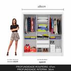 Roupeiro 3 Portas Casal Com 3 Espelhos Aurora Branco - M. Ara