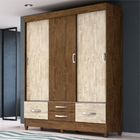 Roupeiro 3 Portas Dancy Castanho Wood Flex Avelã Wood