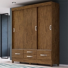 Roupeiro 3 Portas Dancy Castanho Wood Flex Avelã Wood