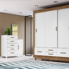 Roupeiro 3 Portas Dancy Naturale Branco