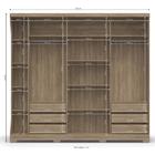 Roupeiro 3 Portas De Correr 6 Gavetas E Espelho F542 Kappesbe