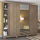 Roupeiro 3 Portas De Correr 6 Gavetas E Espelho F542 Kappesbe