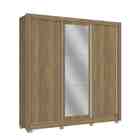 Roupeiro 3 Portas De Correr Com Espelho Nogueira/fendi Kappes