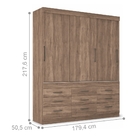 Roupeiro 3 Portas E 9 Gavetas Greece Atacama