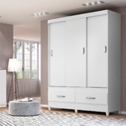 Roupeiro 3 Portas Elgort Branco Flex Rosa