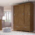 Roupeiro 3 Portas Elgort Castanho Wood Flex Avelã Wood