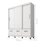 Roupeiro 3 Portas Estella Branco