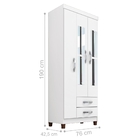 Roupeiro 3 Portas Hart Branco Flex Azul/rosa Com Espelho