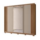 Roupeiro 3 Portas Ripado Espelhado Roma Carvalho Fendi