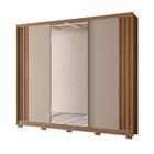 Roupeiro 3 Portas Ripado Espelhado Roma Carvalho Fendi