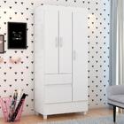 Roupeiro 3 Portas Smith Branco Rosa
