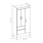 Roupeiro 3 Portas Smith Nogal/vanilla