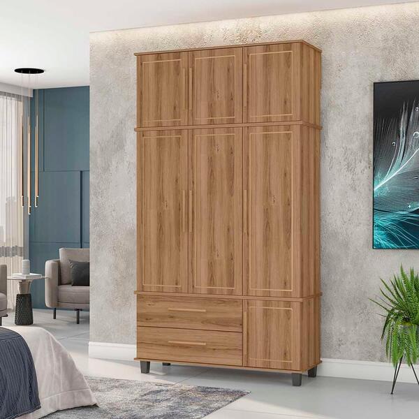 Roupeiro 3 Portas Solteiro House Freijó Fabri Moveis