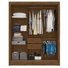 Roupeiro 3 Portas Thompson Castanho Wood Baunilha