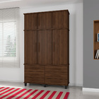 Roupeiro 3 Portas Tommy Mdf E Mdp Noce - Gran Belo
