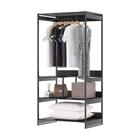 Roupeiro 3 Prateleiras Indo Preto Onix