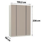 Roupeiro 4 Portas 236x159,2x56cm Madeira Connect Prime Luciane