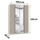 Roupeiro 4 Portas 236x159,2x56cm Madeira Connect Prime Luciane