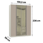 Roupeiro 4 Portas 236x159,2x56cm Madeira Connect Prime Luciane