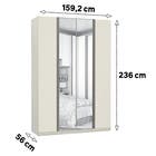Roupeiro 4 Portas 236x159,2x56cm Madeira Nogueira Dourado Prime Luciane