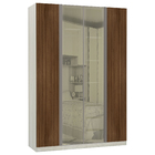 Roupeiro 4 Portas 236x159,2x56cm Madeira Nogueira Dourado Prime Luciane