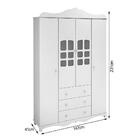 Roupeiro 4 Portas 3 Gav Imperial Branco Acetinado