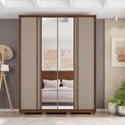 Roupeiro 4 Portas Com 2 Espelhos Correia Fendi Havana