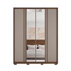 Roupeiro 4 Portas Com 2 Espelhos Correia Fendi Havana