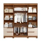 Roupeiro 4 Portas Com Espelho Atlanta Avelã Fendi Metalic