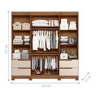 Roupeiro 4 Portas Com Espelho Atlanta Avelã Fendi Metalic