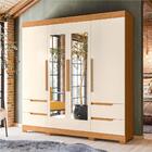 Roupeiro 4 Portas Com Espelho Atlanta Carvalho Grife Off White