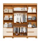 Roupeiro 4 Portas Com Espelho Atlanta Carvalho Grife Off White