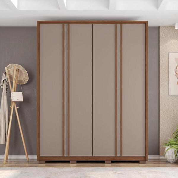 Roupeiro 4 Portas Correia Fendi Havana