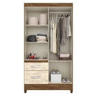 Roupeiro 4 Portas Damon Castanho Wood Avelã Wood Com Espelho