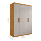 Roupeiro 4 Portas E 3 Gavetas Palmas Naturalle Off White