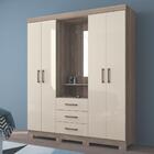 Roupeiro 4 Portas E Gavetas Sumter Castanha Off White