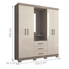 Roupeiro 4 Portas E Gavetas Sumter Castanha Off White