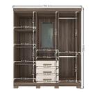 Roupeiro 4 Portas E Gavetas Sumter Castanha Off White