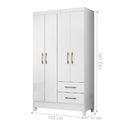 Roupeiro 4 Portas Joseph Branco