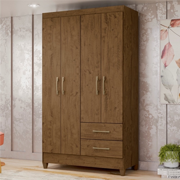 Roupeiro 4 Portas Joseph Castanho Wood